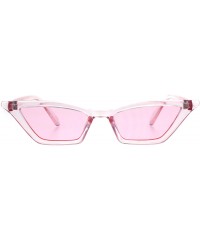 Cat Eye Womens Pop Candy Color Narrow Cat Eye Plastic Sunglasses - Pink - C118GQXR49W $12.09