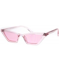 Cat Eye Womens Pop Candy Color Narrow Cat Eye Plastic Sunglasses - Pink - C118GQXR49W $12.09