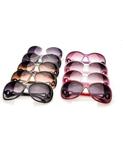Oval Women Fashion Oval Shape UV400 Framed Sunglasses Sunglasses - Coffee - C1199HX82IS $30.40