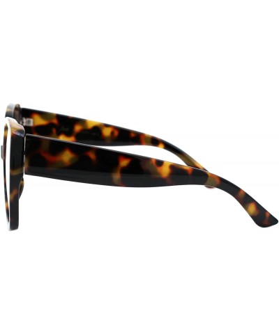 Oversized Womens Oversized Sunglasses Chic Square Trendy Fashion Shades UV 400 - Brown Tortoise (Brown) - CU197665M0Y $13.99