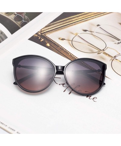 Oversized Womens Round Polarized Ladies Sunglasses with Diamond for Women Stylish Plastic Frame 0238 - Brown - C41986WWL6X $1...