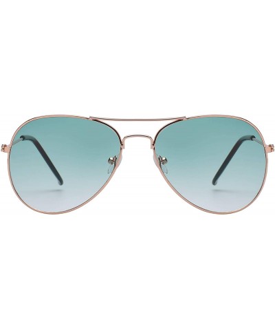 Aviator 3 Pairs Classic Aviator Sunglasses Two Tone Color Lens Gold Metal Frame - .Purple-pink-blue - C918NEHT8QH $18.86