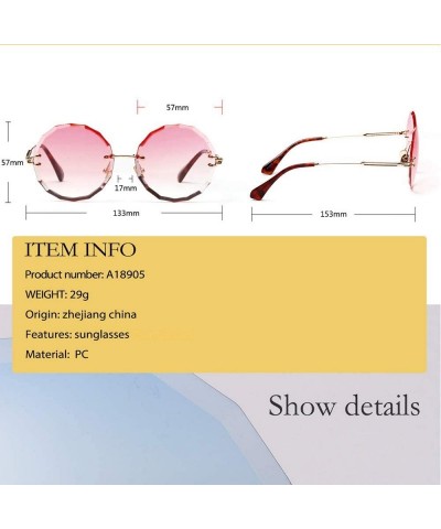 Rimless Vintage Frameless Round Metal Legs Clear Gradient Sunglasses Women UV400 - Light Coffee - CF198C5C56S $12.38