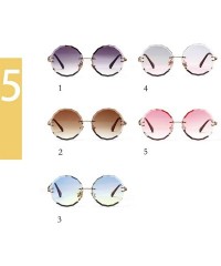 Rimless Vintage Frameless Round Metal Legs Clear Gradient Sunglasses Women UV400 - Light Coffee - CF198C5C56S $12.38