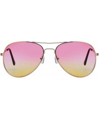 Aviator 3 Pairs Classic Aviator Sunglasses Two Tone Color Lens Gold Metal Frame - .Purple-pink-blue - C918NEHT8QH $18.86