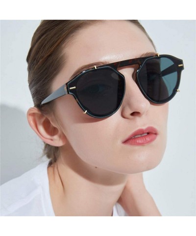 Semi-rimless Women Polarized Vintage Sunglasses Retro Eyewear Fashion Radiation Uv Protection Eye Glasses - CC18S7H0TE3 $7.82