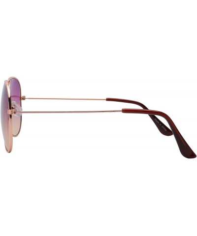 Aviator 3 Pairs Classic Aviator Sunglasses Two Tone Color Lens Gold Metal Frame - .Purple-pink-blue - C918NEHT8QH $18.86