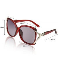 Rectangular Designer Oversized Polarized Sunglasses For Women UV400 Sun Glasses - Blue Frame With Rhinestones - C118D68I7WX $...