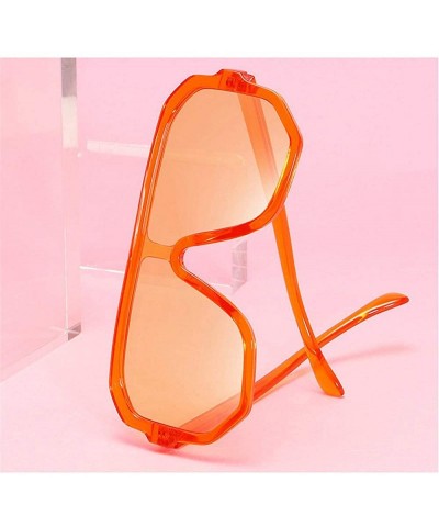 Goggle Oversize sunglasses glasses vintage designer - Orange - CJ18U392HE7 $14.82