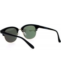 Wayfarer Hipster Mirrored Half Horned Rim Horned Sunglasses - Peach - C412DI9C7GV $12.74