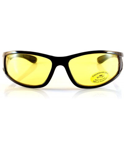 Sport HD Night Vision Driving Wrap Glasses with Side View A064 - Yellow - CR189GRMYWA $10.45