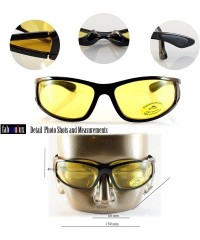 Sport HD Night Vision Driving Wrap Glasses with Side View A064 - Yellow - CR189GRMYWA $10.45