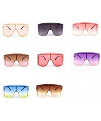 Oversized Oversize Women Sunglasses Big Frame Luxury Sun Glasses Female Cool Sexy Shield Shades Men Alloy - Gold Tea Pink - C...