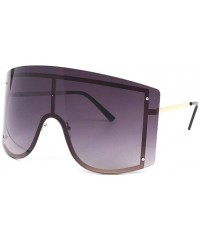 Oversized Oversize Women Sunglasses Big Frame Luxury Sun Glasses Female Cool Sexy Shield Shades Men Alloy - Gold Tea Pink - C...