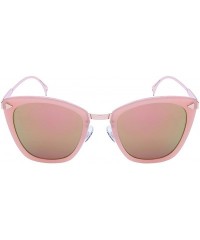 Cat Eye Womens Fashion Cat Eye Flat Lens Sunglasses 32202-FLREV - Pink+rose Gold - CH12NUFQH7L $19.47