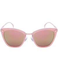 Cat Eye Womens Fashion Cat Eye Flat Lens Sunglasses 32202-FLREV - Pink+rose Gold - CH12NUFQH7L $10.38