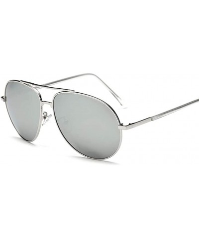 Oval Sunglasses Polarized Anti ultraviolet Travelling Ultra light - Silvery - C418WIGD5K8 $49.00