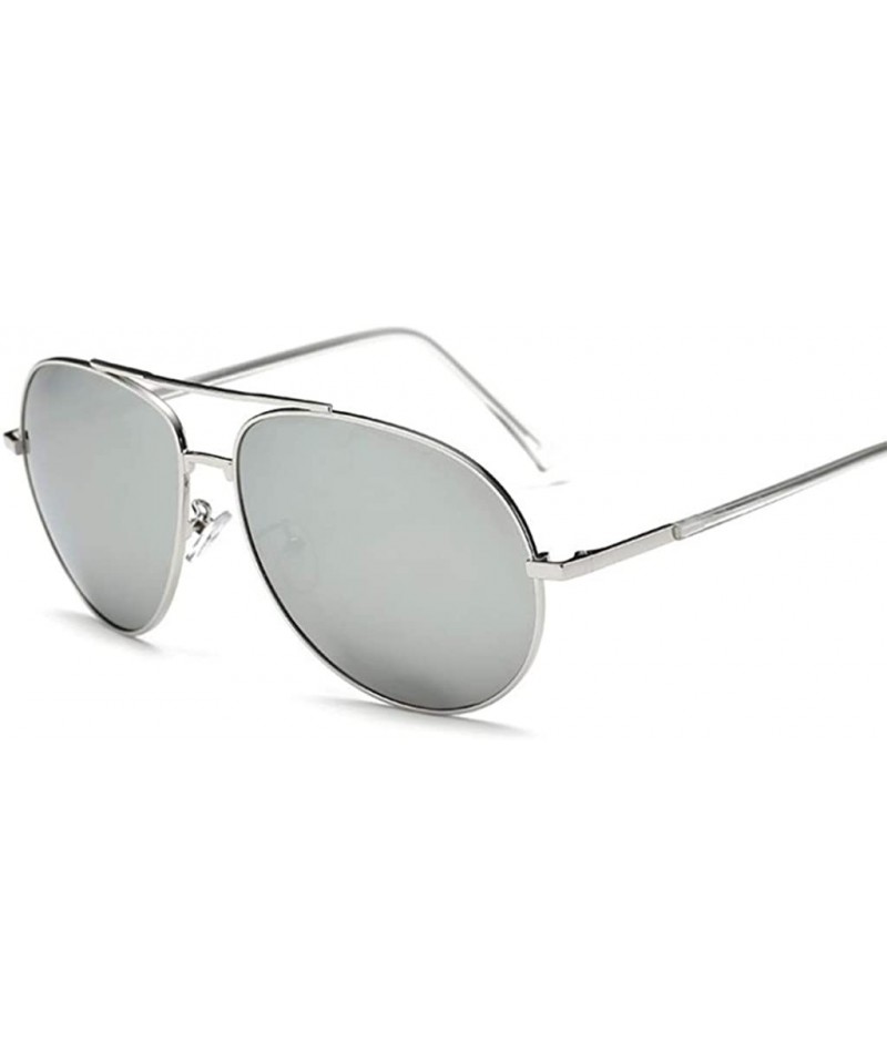 Oval Sunglasses Polarized Anti ultraviolet Travelling Ultra light - Silvery - C418WIGD5K8 $21.19