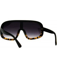 Shield Oversized Futurism Robotic Shield Sport Racer Plastic Sunglasses - Black Tortoise Smoke - CN18228E3H3 $9.91