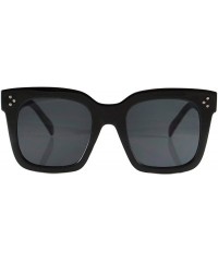 Oversized Oversize Celebrity Style Bold Square Two Tone Frame Sunglasses A266 - Black Glossy Matte - CQ18OA9UC7W $12.25