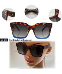 Oversized Oversize Celebrity Style Bold Square Two Tone Frame Sunglasses A266 - Black Glossy Matte - CQ18OA9UC7W $12.25