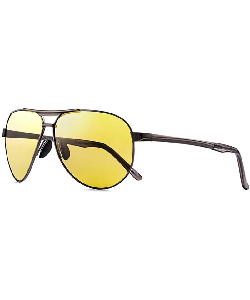 Sport Premium Military Style Classic Aviator Sunglasses Polarized Sun Glasses for men - Yellow - CG18W9596U0 $24.03