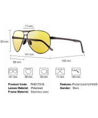 Sport Premium Military Style Classic Aviator Sunglasses Polarized Sun Glasses for men - Yellow - CG18W9596U0 $24.03