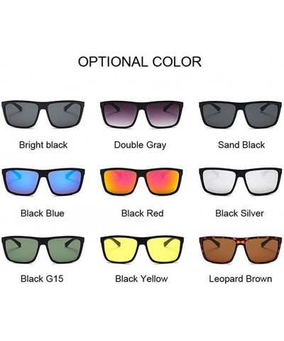 Square Black Square Sunglasses Men Women Mirror Lady Glasses UV400 Driving Sun Glasses Male Eyewear - Black Yellow - CY198XHN...