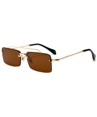 Square Narrow Frame Vintage Square Sunglasses Trend Sunglasses - C718X6SWX76 $36.36