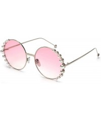 Sport 2019 Pearl Sunglasses Women Alloy Fe Round Sun Glasses Female Luxury Brand Black Pink Metal Shades - 3 - C818W784OCY $1...