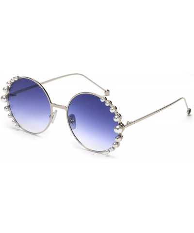 Sport 2019 Pearl Sunglasses Women Alloy Fe Round Sun Glasses Female Luxury Brand Black Pink Metal Shades - 3 - C818W784OCY $1...