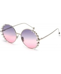 Sport 2019 Pearl Sunglasses Women Alloy Fe Round Sun Glasses Female Luxury Brand Black Pink Metal Shades - 3 - C818W784OCY $1...