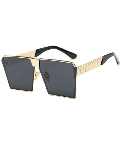Oversized Womens Vintage Square Oversized Polarized Sunglasses - Black - CH19608W0H8 $17.82