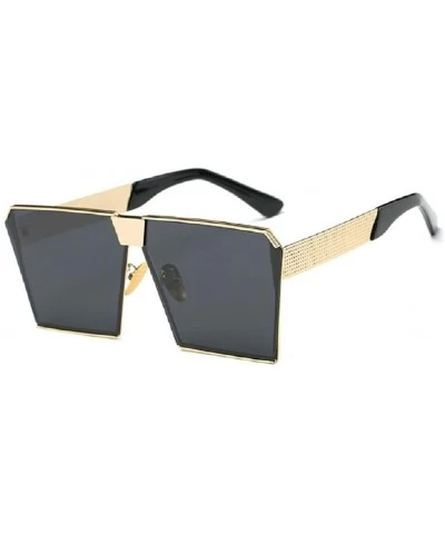 Oversized Womens Vintage Square Oversized Polarized Sunglasses - Black - CH19608W0H8 $30.79