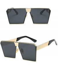 Oversized Womens Vintage Square Oversized Polarized Sunglasses - Black - CH19608W0H8 $17.82