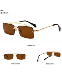 Square Narrow Frame Vintage Square Sunglasses Trend Sunglasses - C718X6SWX76 $81.54