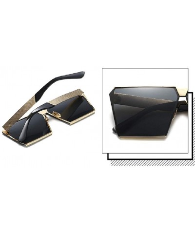 Oversized Womens Vintage Square Oversized Polarized Sunglasses - Black - CH19608W0H8 $17.82