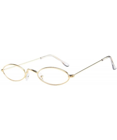 Sport Fashion Mens Womens Retro Small Oval Sunglasses Metal Frame Shades Eyewear - B - CA1954QDMSU $16.21