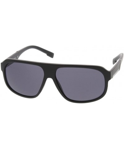 Aviator Sport Fashion Geometric Plastic Aviator Frame Sunglasses Model S60W3204 - Black - CP182KMCG4X $10.89