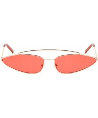 Oval Semi Oval Curved Top Bar Color Fashion Sunglasses - Red - C8198D9C0WQ $11.79