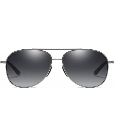 Aviator Large Metal Aviator Sunglasses 62mm- Polarized- 100% UV Protection - Gunmetal Frame / Grey Gradient Lens - C918T5DH2Y...