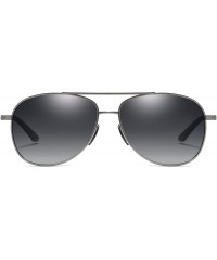 Aviator Large Metal Aviator Sunglasses 62mm- Polarized- 100% UV Protection - Gunmetal Frame / Grey Gradient Lens - C918T5DH2Y...