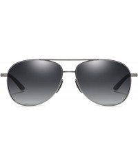 Aviator Large Metal Aviator Sunglasses 62mm- Polarized- 100% UV Protection - Gunmetal Frame / Grey Gradient Lens - C918T5DH2Y...