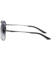 Aviator Large Metal Aviator Sunglasses 62mm- Polarized- 100% UV Protection - Gunmetal Frame / Grey Gradient Lens - C918T5DH2Y...