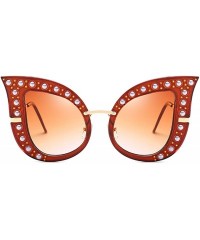 Oversized Oversize Fashion Pearl Butterfly Frame Sunglasses for Women UV400 Protection - CM18DQQDQE3 $15.12