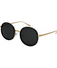 Round Polarized Sunglasses Driving Protection 53116 P1 1 - Gold Frame/Dark Grey Polairzed Lens - C6194QOD4UY $21.95