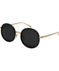 Round Polarized Sunglasses Driving Protection 53116 P1 1 - Gold Frame/Dark Grey Polairzed Lens - C6194QOD4UY $22.55