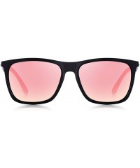 Rectangular Polarized Sunglasses for Men Aluminum Mens Sunglasses- Driving Rectangular Sun Glasses For Men/Women - Pink - C01...