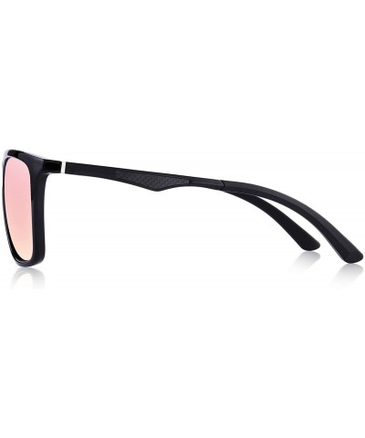 Rectangular Polarized Sunglasses for Men Aluminum Mens Sunglasses- Driving Rectangular Sun Glasses For Men/Women - Pink - C01...