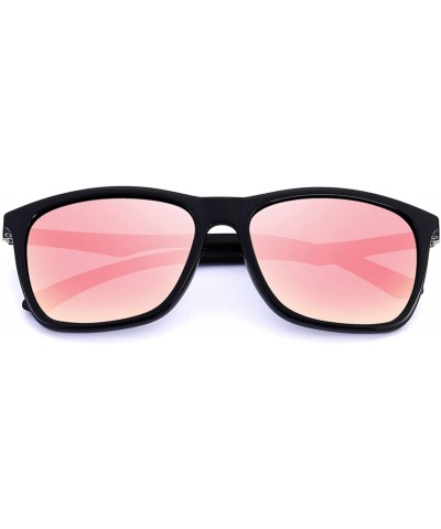 Rectangular Polarized Sunglasses for Men Aluminum Mens Sunglasses- Driving Rectangular Sun Glasses For Men/Women - Pink - C01...